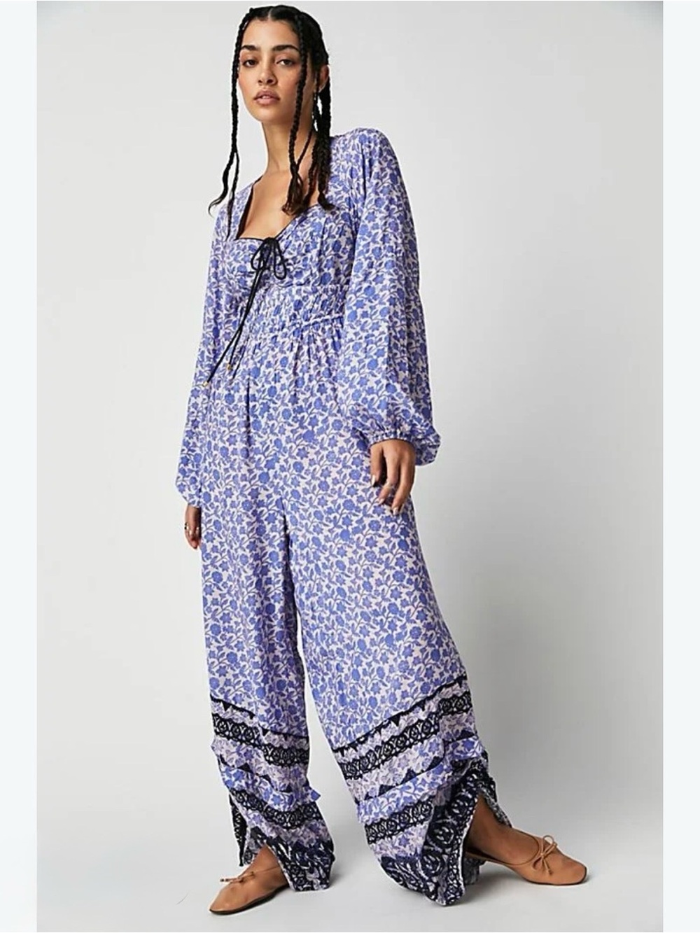 Free people soulmate jumpsuit size Medium boho long sleeve